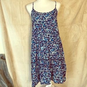 Flower print shift tank dress